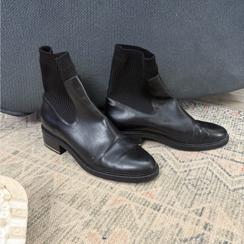 Black Leather Zara Boots